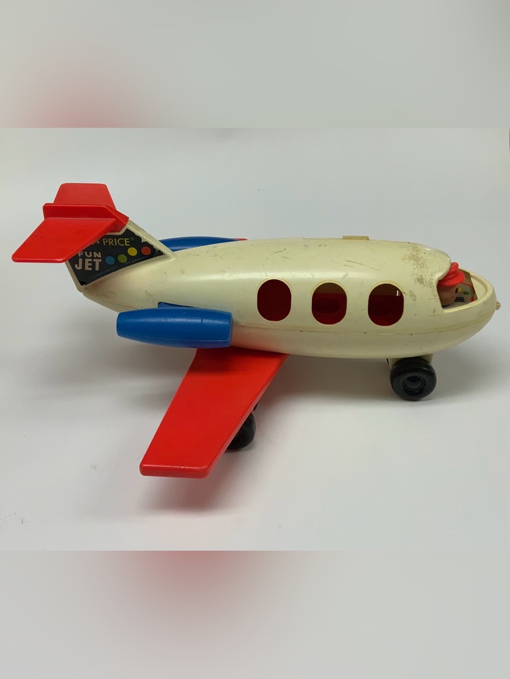 Vintage 1970s Fisher-Price Little People Play Family Fun Airplane Jet #183